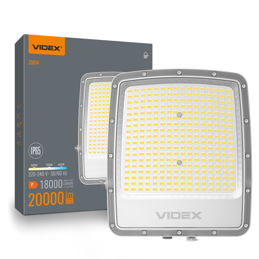 Прожектор Videx F5 200W 3000-5000-6500K 230V White (VL-F5-200CW) Прожектор Videx F5 200W 3000-5000-6500K 230V White (VL-F5-200CW)