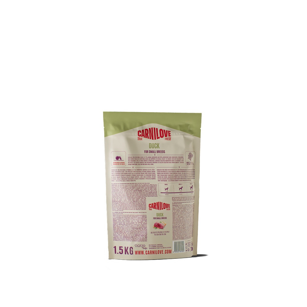 Сухий корм для собак Carnilove True Fresh Duck Small Breed 1.5 кг (8595602581894)