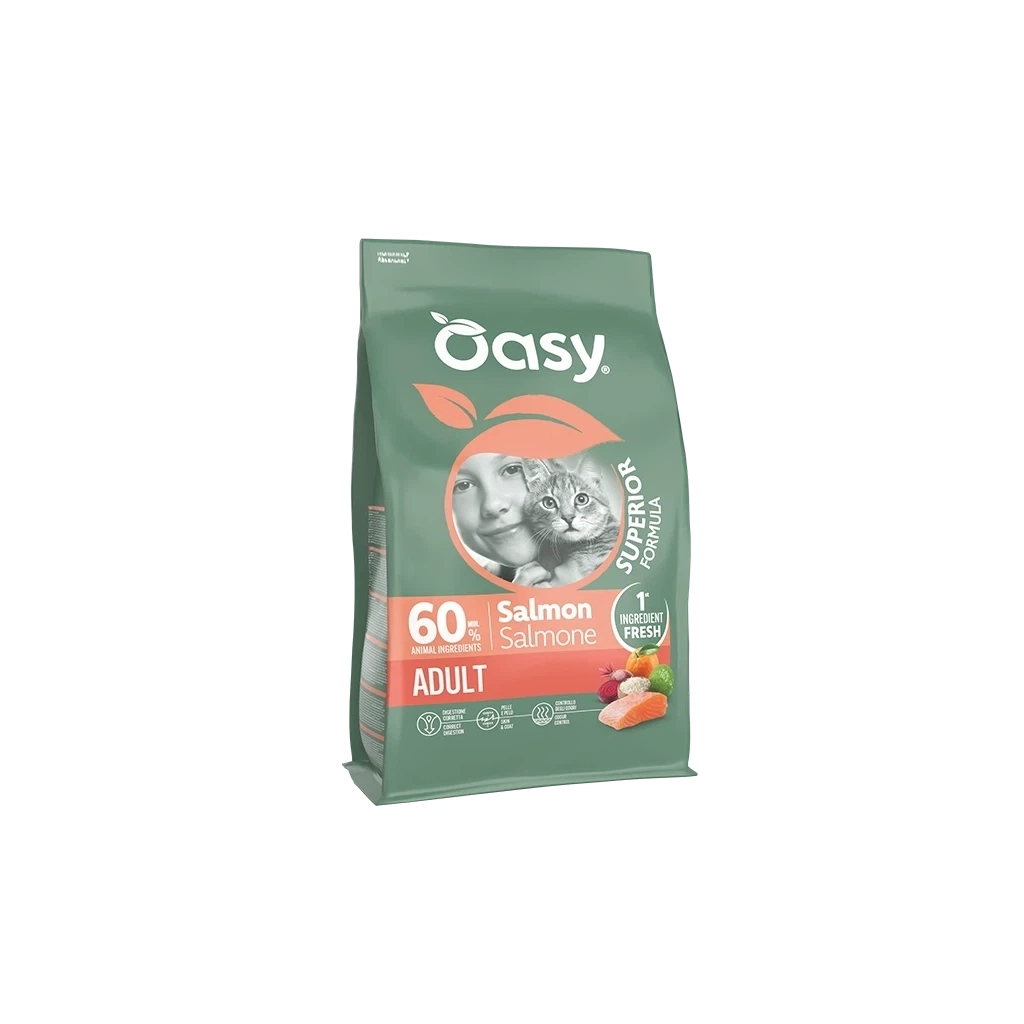 Сухий корм для кішок OASY Dry Cat Superior Adult лосось 600 г (8054329515679)