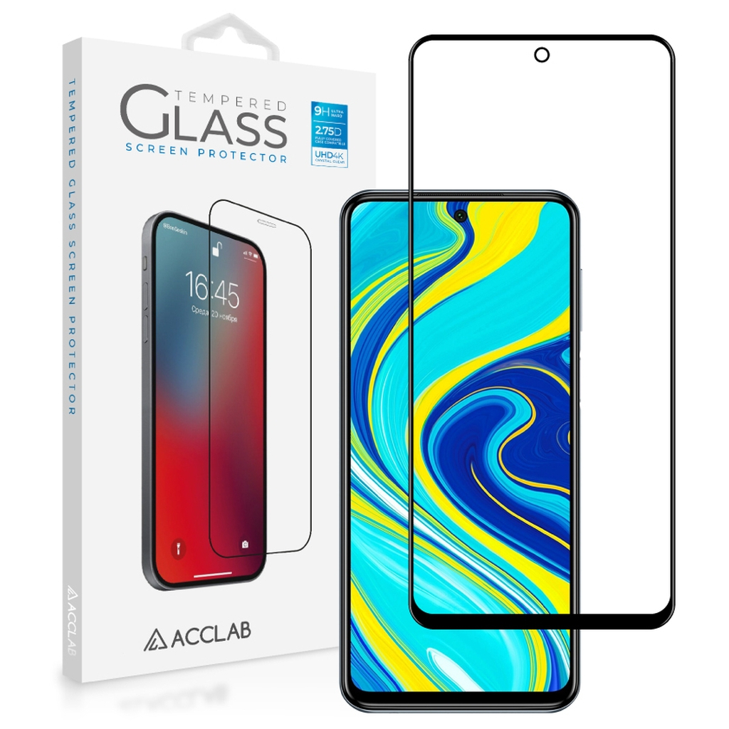 Скло захисне ACCLAB Full Glue Xiaomi Redmi Note 9S Black (1283126508806)