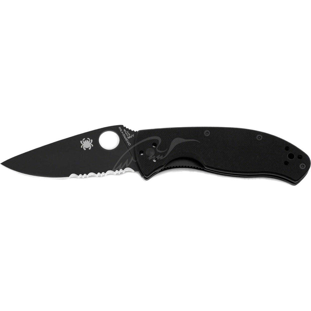 Ніж Spyderco Tenacious Black Blade полусеррейтор (C122GBBKPS)
