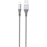 Дата кабель USB 2.0 AM to Lightning 1.0m Gray/Nylon Silicon Power (SP1M0ASYLK30AL1G)