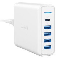 Зарядний пристрій Anker PowerPort Speed PD 5 - 60W 1xPD & 4xPIQ (White) (A2056L21)