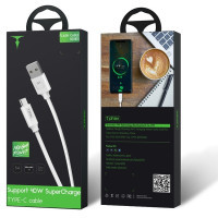 Дата кабель USB 2.0 AM to Type-C 1.0m Flash T-C824 5A SuperCharge Black T-Phox (T-C824 Black)