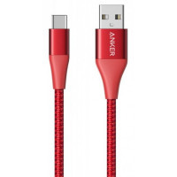 Дата кабель USB 2.0 AM to Type-C 0.9m Powerline+ II Red Anker (A8462H91)