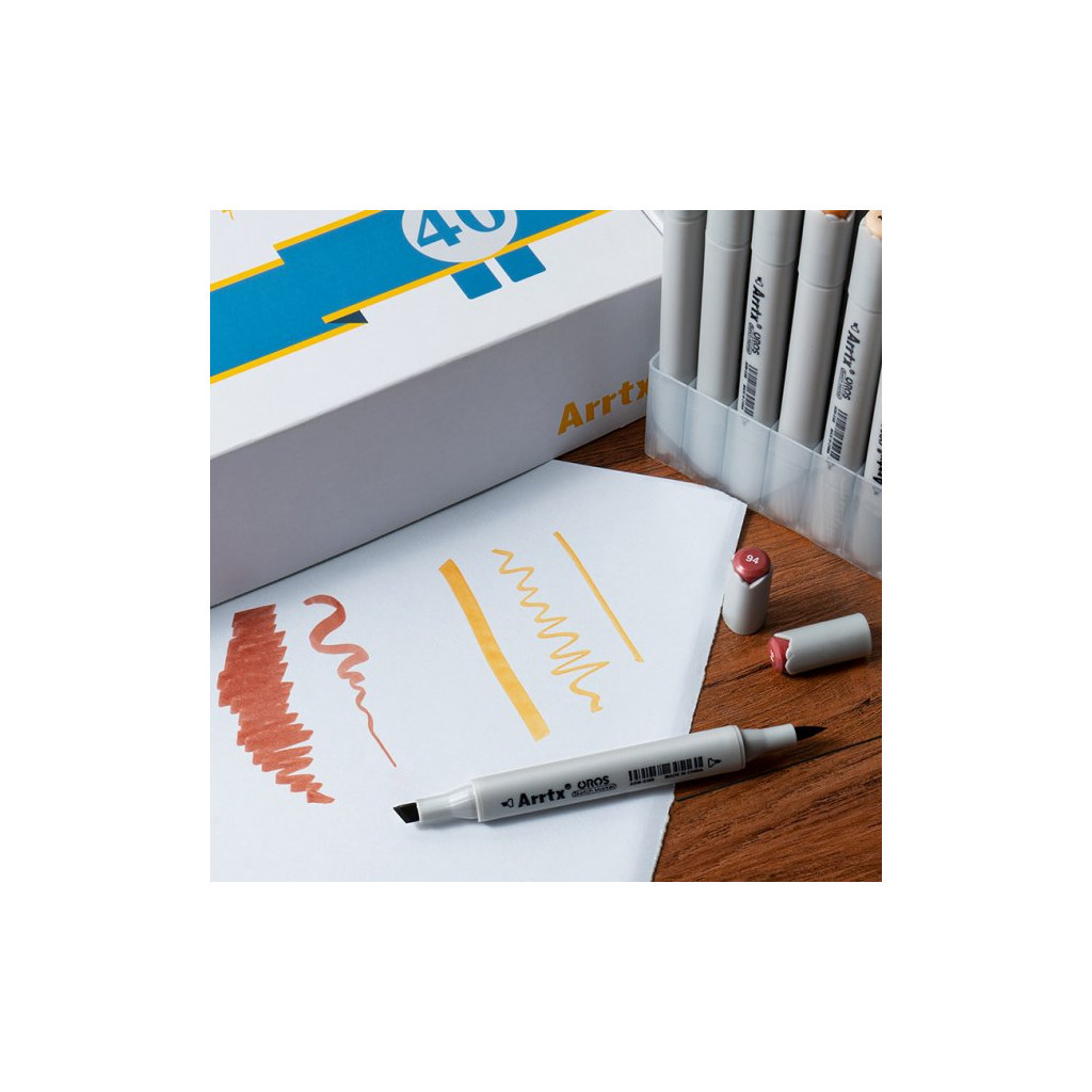 Художній маркер Arrtx Спиртові Oros ASM-03YL 40 кольорів, жовті відтінки (LC302499)