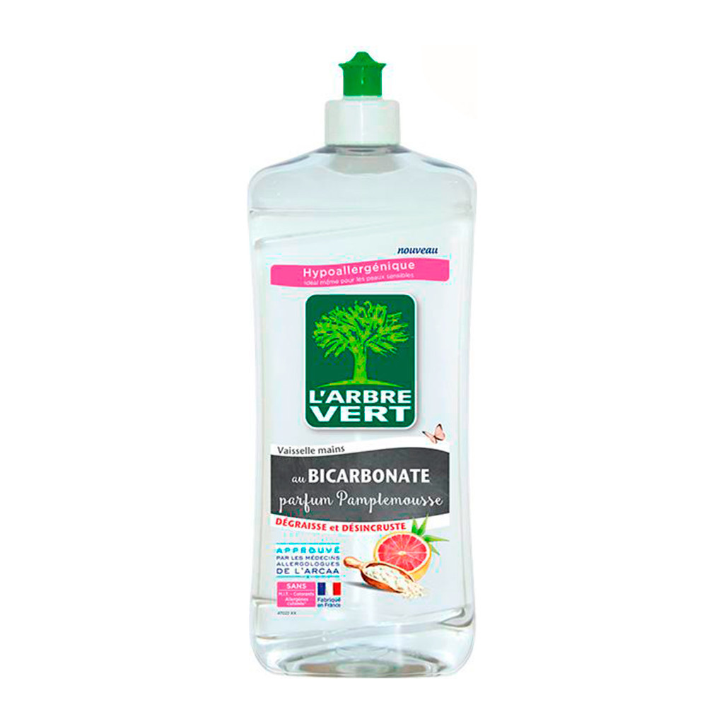 Засіб для ручного миття посуду L'Arbre Vert Грейпфрут з бікарбонатом 750 мл (3450601031632/3450601047275)