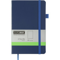 Notebook Buromax Etalon 125x195 mm 96 sheets without a liner artificial leather cover Blue (BM.291060-02)