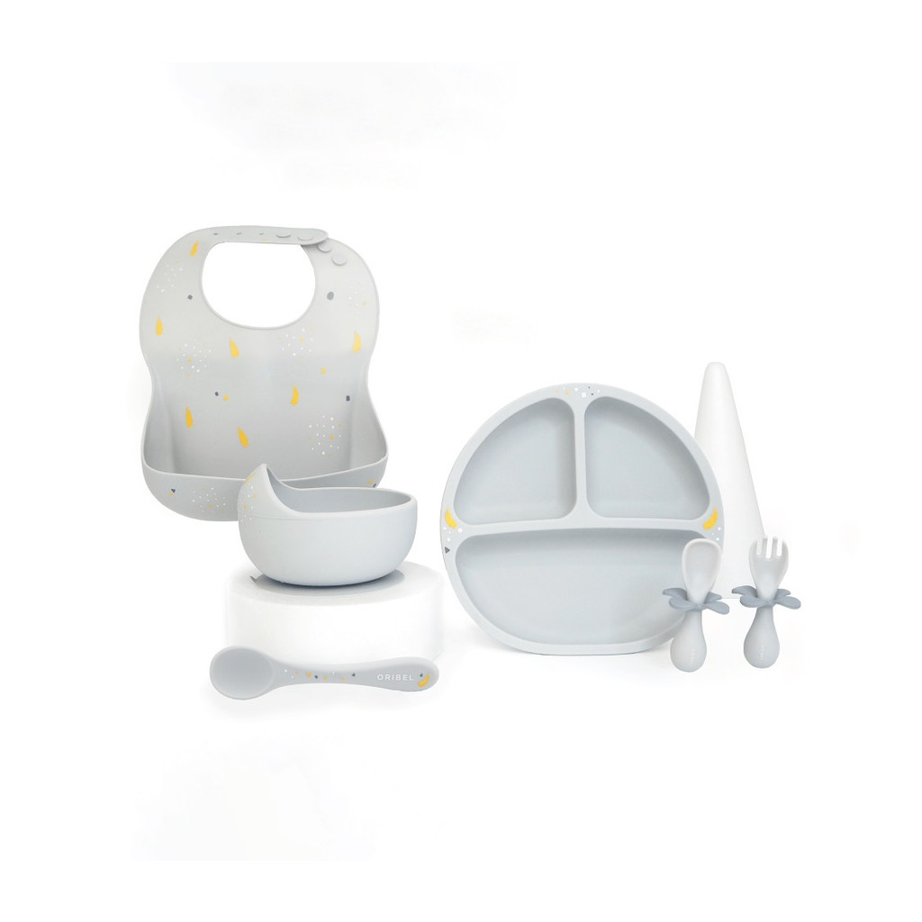 Набір дитячого посуду Oribel Cocoon ложка і миска сірий (OR223-90013) Набір дитячого посуду Oribel Cocoon ложка і миска сірий (OR223-90013)