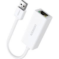 Перехідник USB2.0 to Ethernet RJ45 10/100 Mb CR110 white Ugreen (20253)