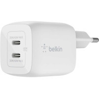 Зарядний пристрій Belkin 45W 2хUSB-С GAN PD PPS white (WCH011VFWH)