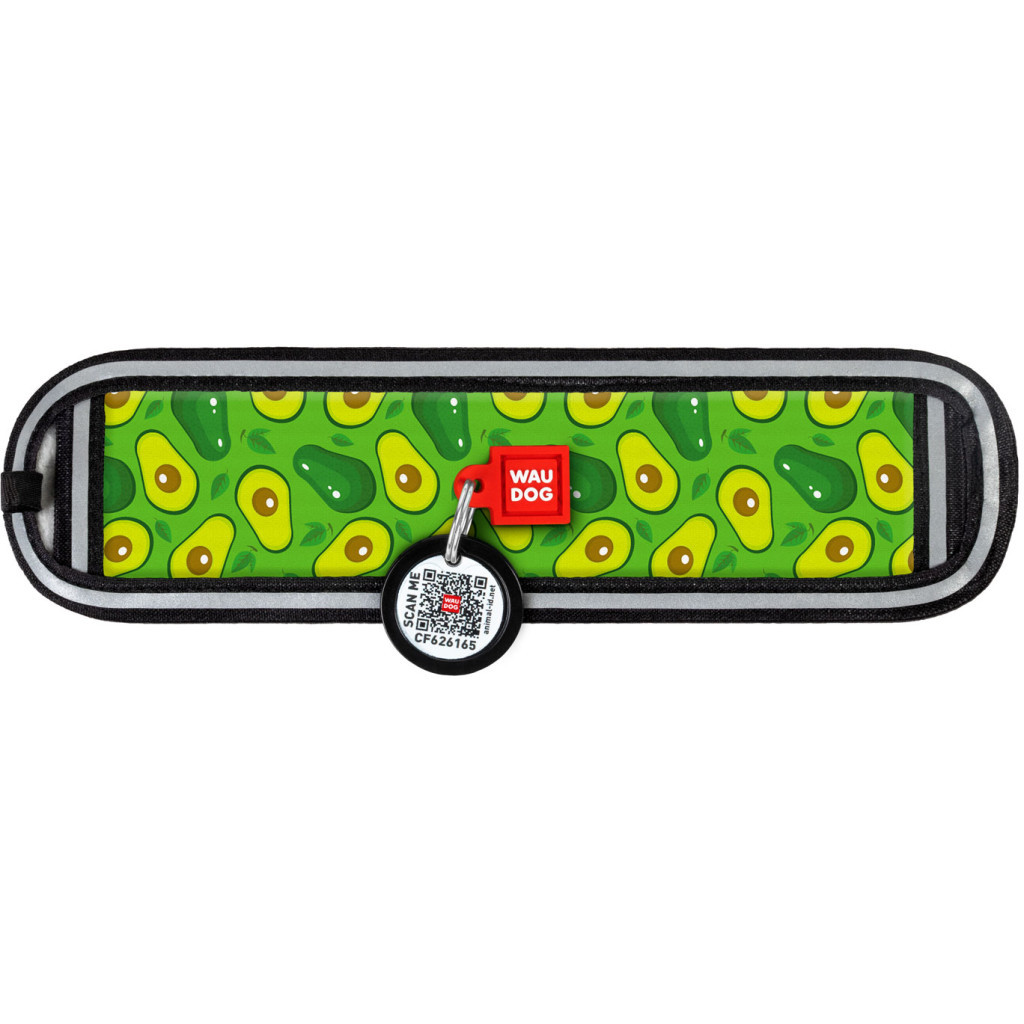 Ергономічні накладки на нашийник WAUDOG Nylon з QR-паспортом Авокадо XS-S 10-15 мм (2403-0048)