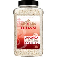 Крупа Bisan Рис для суші круглий шліфований Японіка 800 г (4820186124606)