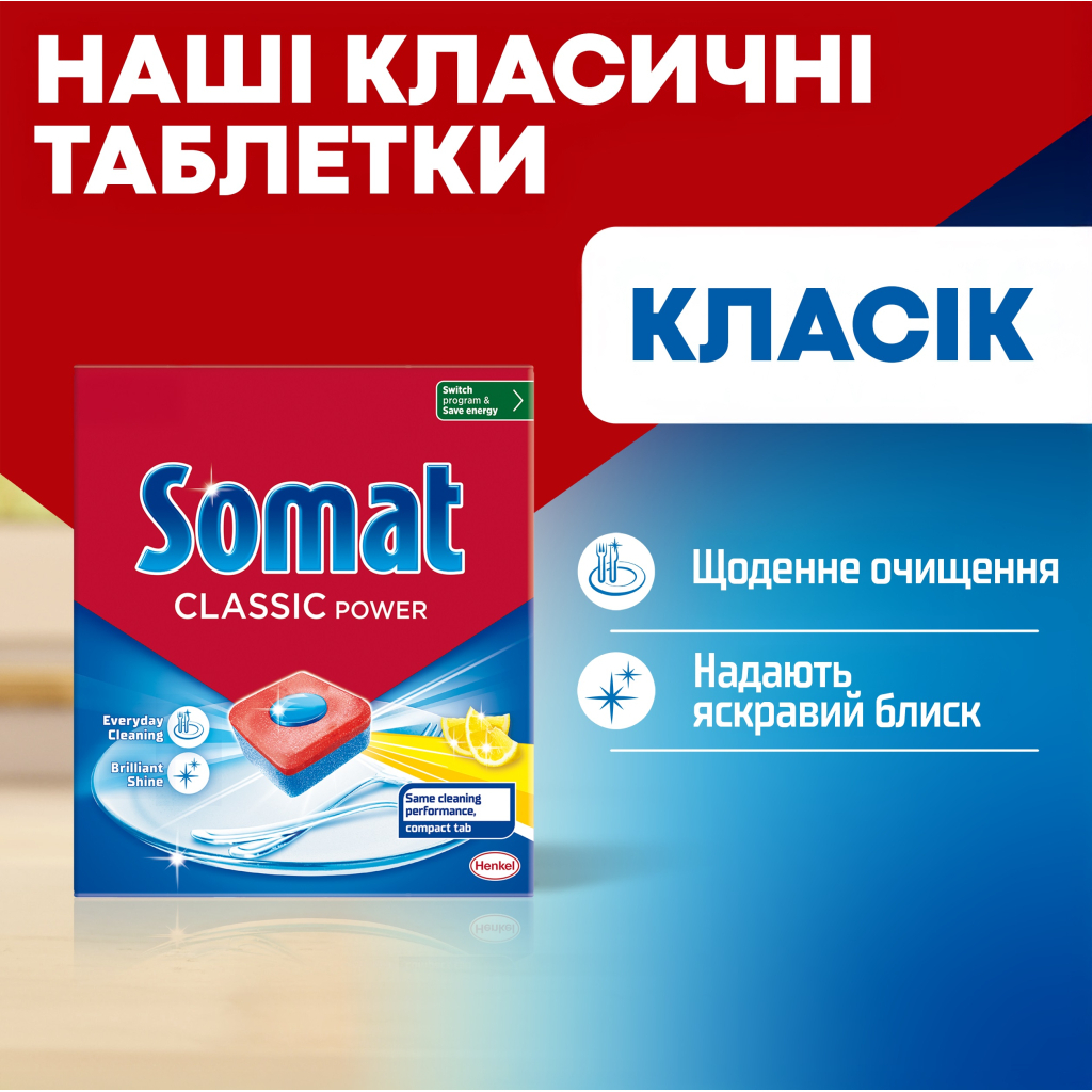 Таблетки для посудомийних машин Somat Classic Power 95 шт. (9000101810059)