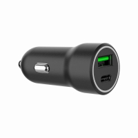 Зарядний пристрій Gembird 1xUSB-A (18W QC3.0) + 1xUSB-C (20W PD) black (TA-UC-A2PDQC20-CAR-01)