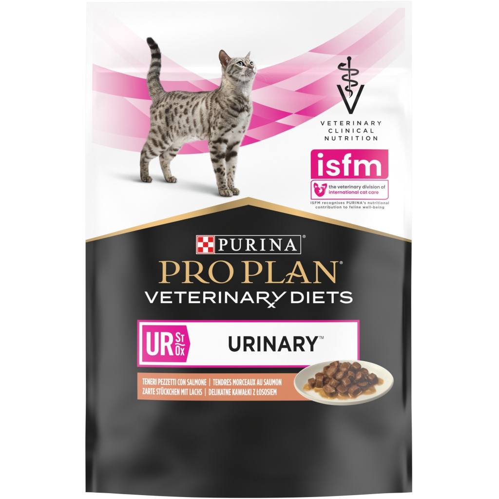 Вологий корм для кішок Purina Pro Plan Veterinary Diets UR ST/OX Urinary З лососем 10 x 85 г (8445290093851)