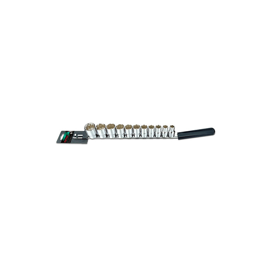 Набір головок Toptul дюймових 12-гранний 1/2" 11 шт., на планці (GBAQ1102)