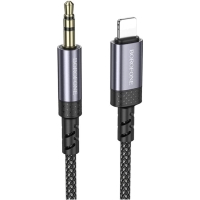 Кабель мультимедійний Lightning to 3.5mm M 1.0m grey BOROFONE (6941991118975)