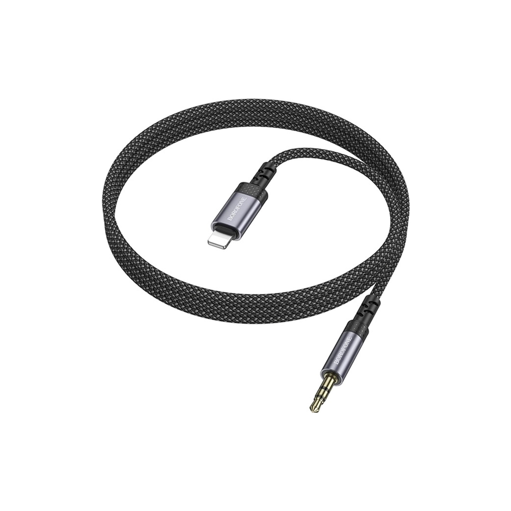 Кабель мультимедійний Lightning to 3.5mm M 1.0m grey BOROFONE (6941991118975)