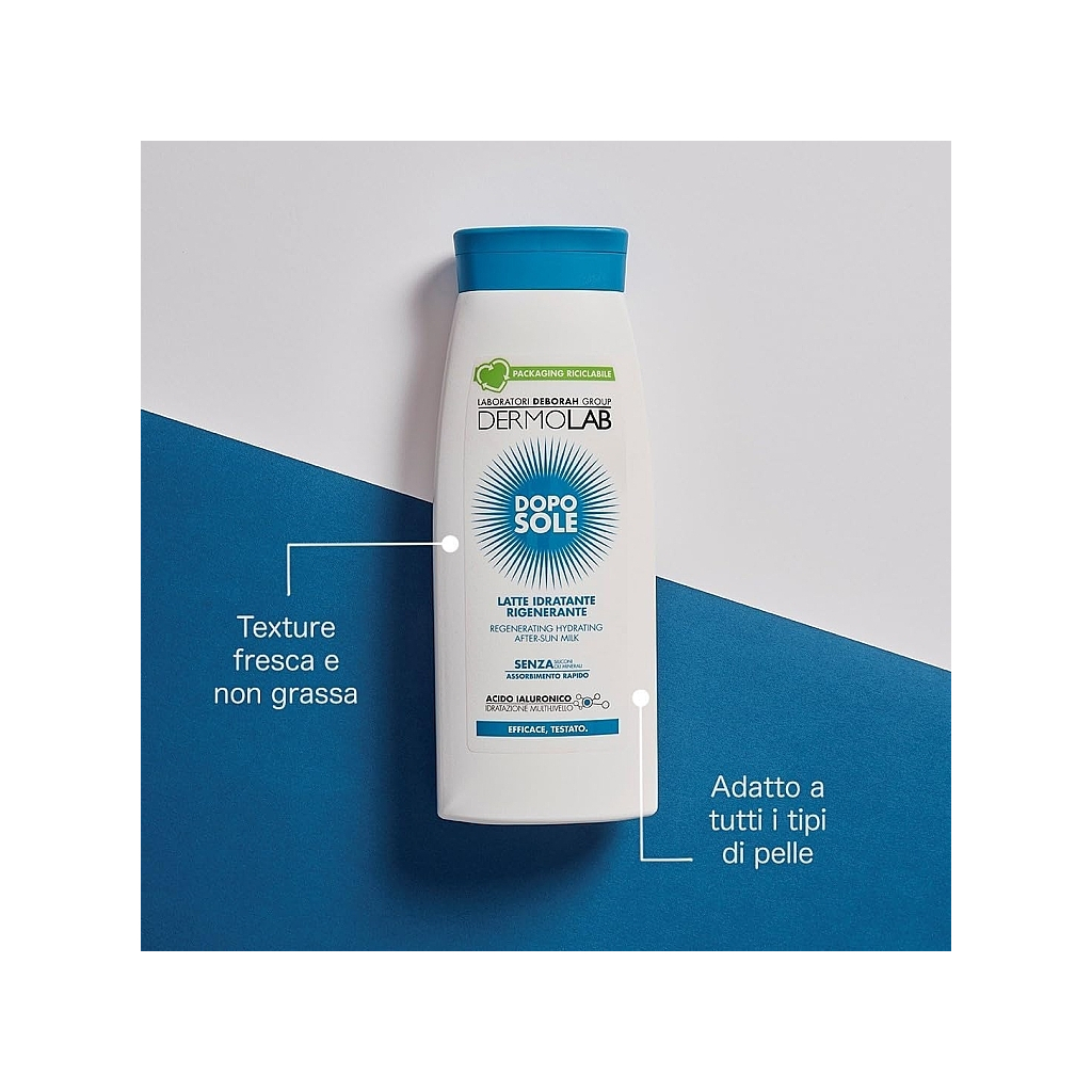 Засіб після засмаги Dermolab Latte Idratante Rigenerante Відновлююче зволожуюче молочко 400 мл (8009518491975)