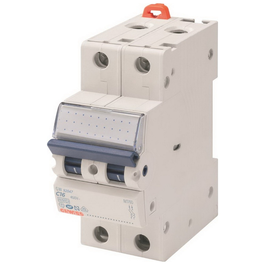Автоматичний вимикач GEWISS 2-п. 16A 6kA С (GW92047)