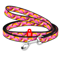 Повідець для котів WAUDOG Nylon "Банани на рожевому" Ш 10 мм Д 122 см (369-4055)