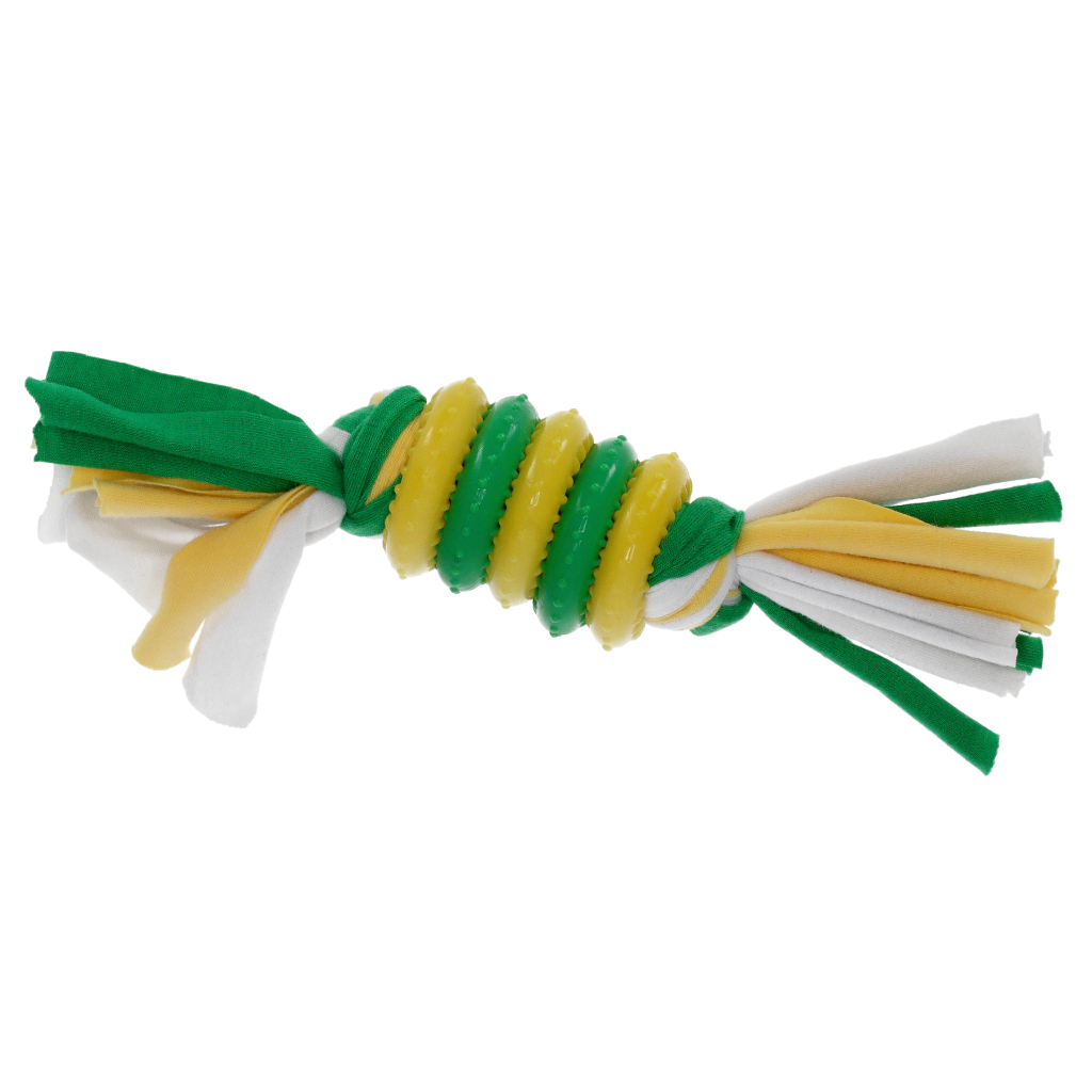 Іграшка для собак MISOKO&CO Кільце з мотузками зелений з жовтим 20 см (BEITR00181-ZG)