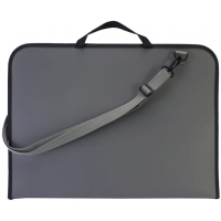 Folder - briefcase Maxi A3 plastic with zipper, gray (MX30006)