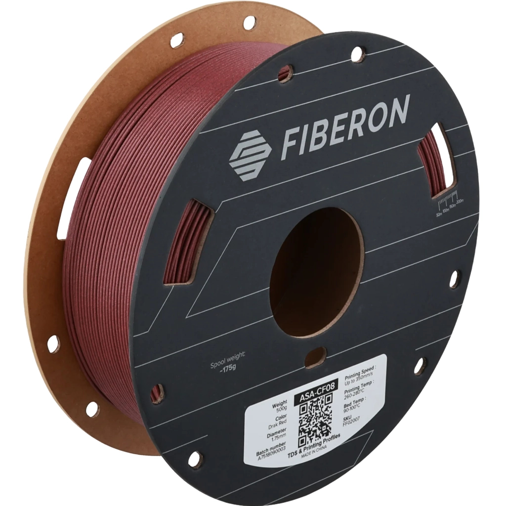 Пластик для 3D-принтера Polymaker ASA-CF08 Fiberon 1,75mm 0,5kg Dark Red (FF02007)