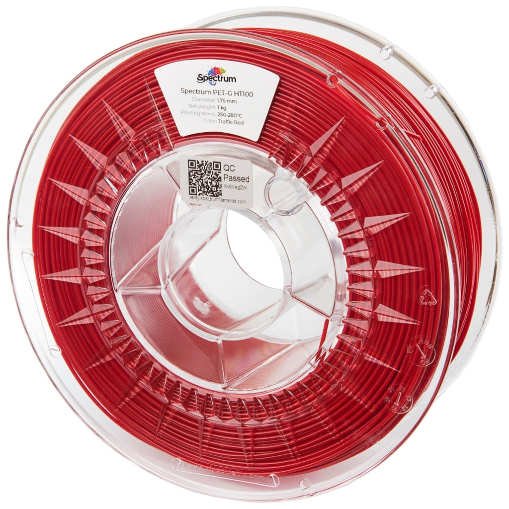 Пластик для 3D-принтера Spectrum PET-G HT100 1.75mm 0.5kg TRAFFIC RED (80408)