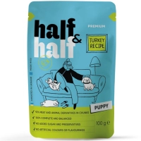 Wet food for dogs Half&Half pieces of turkey in sauce 100 g (4820261921212)