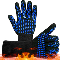 Protective gloves Voltronic HFG-800-Blue Torch, heat-resistant, flame-resistant, up to 800°C, Black/Blue (HFG-800-B/Bl)