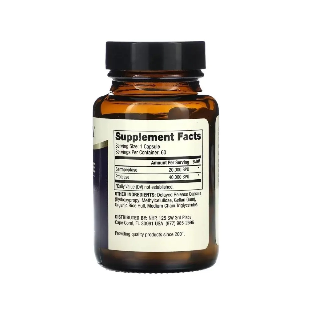 Вітамінно-мінеральний комплекс Dr. Mercola Ферменти серрапептази, Serrapeptase Enzymes, 60 капсул (MCL-21091)