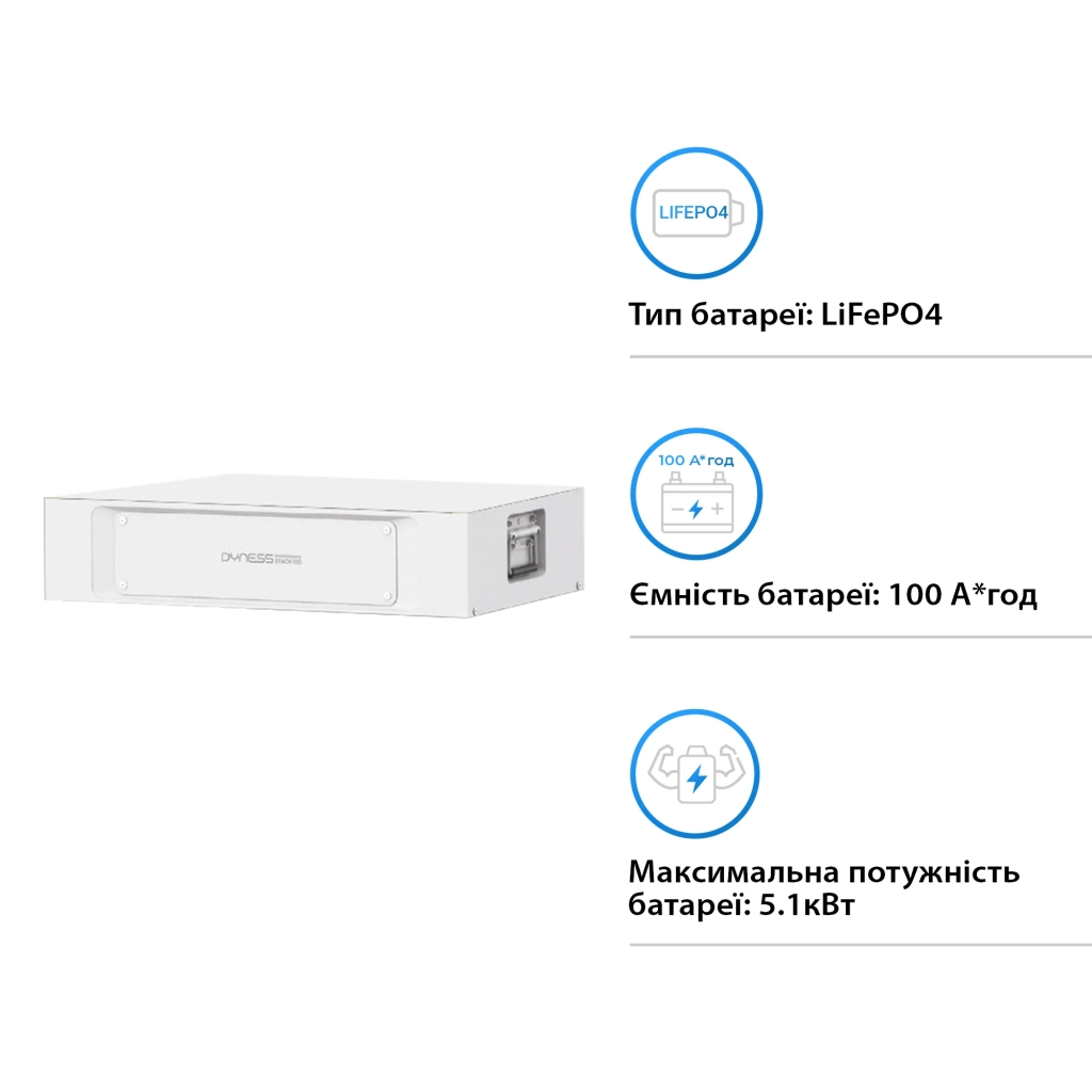 Батарея LiFePo4 Dyness STACK100 S51100 51.2V 100Ah 5.12kWh без BMS (S51100)