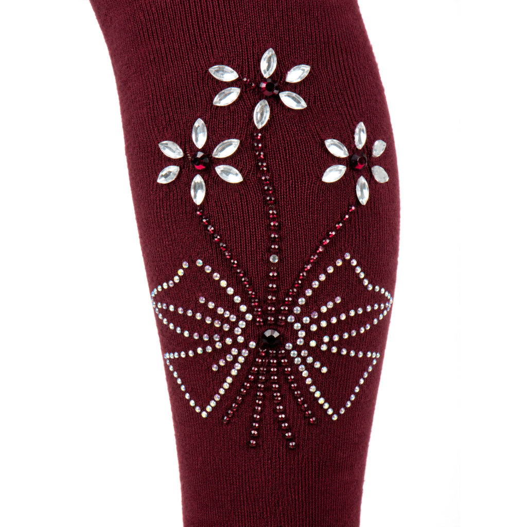 Колготки дитячі BNM з квітами зі страз (M0C0302-1163-9G-red)