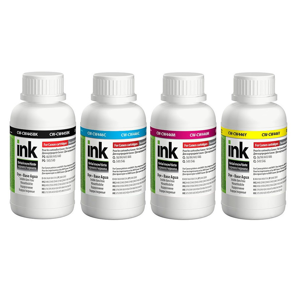 Чорнило ColorWay Canon PG-445/CL-446 (4х200мл) BK/С/M/Y (CW-CW445/CW446SET02) Чорнило ColorWay Canon PG-445/CL-446 (4х200мл) BK/С/M/Y (CW-CW445/CW446SET02)