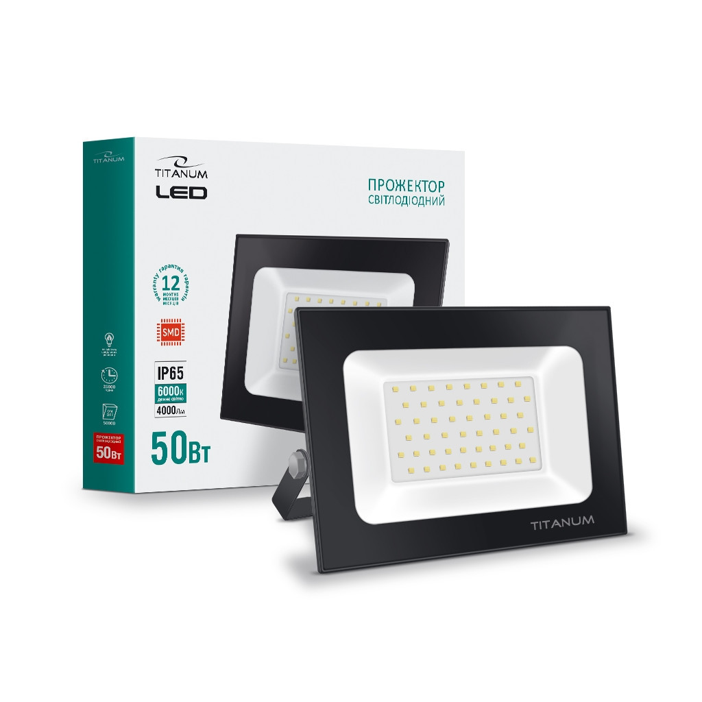 Прожектор TITANUM LED50W 6000K TLF506 220V (TLF506) Прожектор TITANUM LED50W 6000K TLF506 220V (TLF506)