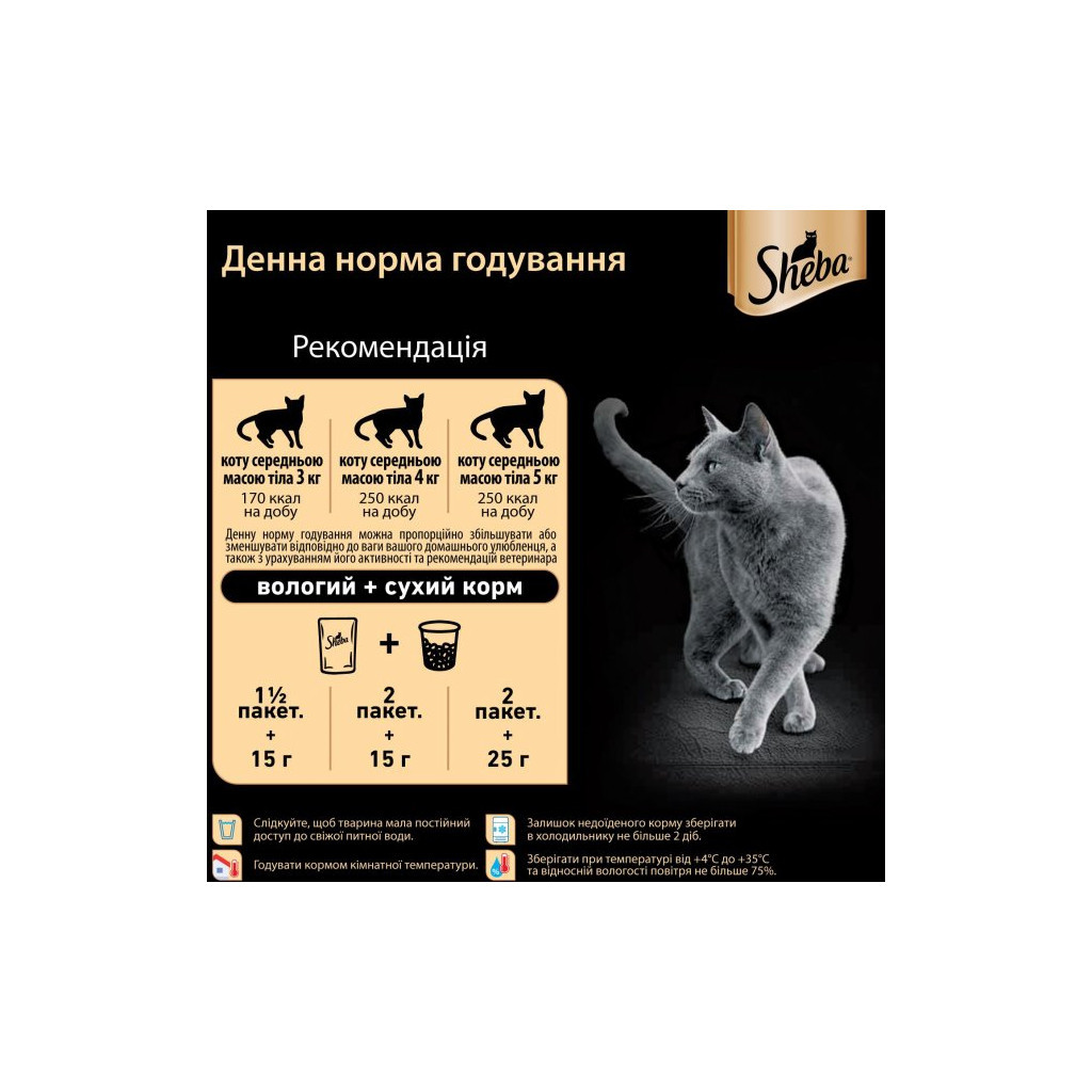 Вологий корм для кішок Sheba cig POU з лососем у соусі 85 г (4770608257279)