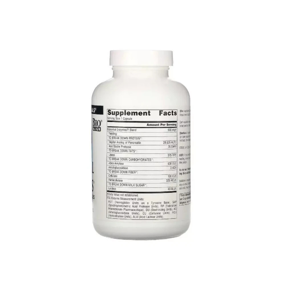 Пробіотики Source Naturals Ефірні Ензими, 500 мг, Daily Essential Enzymes, 120 вегетаріанських до (SN1302)