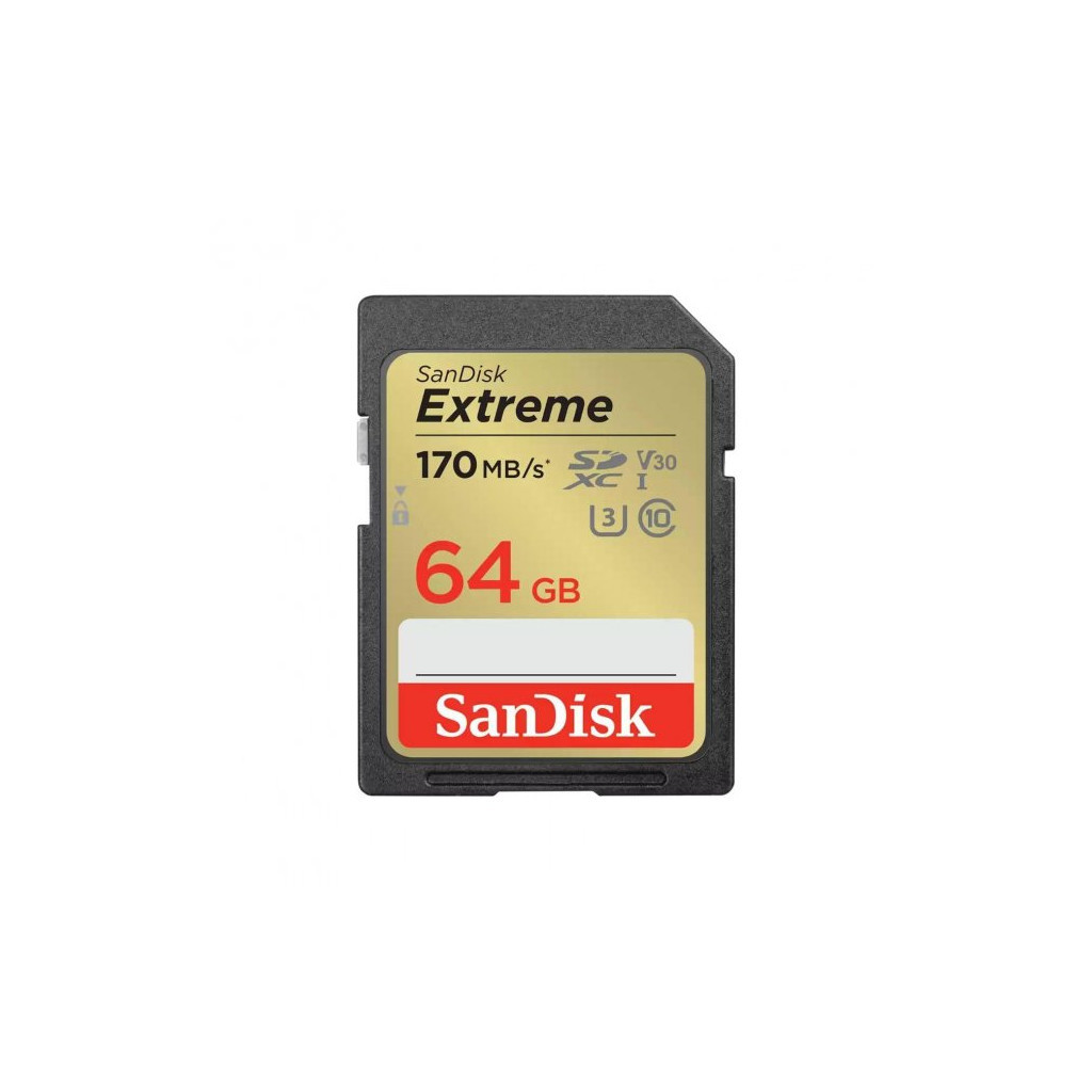 Карта пам'яті SanDisk 64GB SD class 10 UHS-I U3 V30 Extreme (SDSDXV2-064G-GNCIN) Карта пам'яті SanDisk 64GB SD class 10 UHS-I U3 V30 Extreme (SDSDXV2-064G-GNCIN)