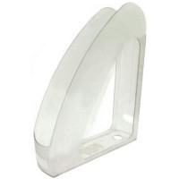 Paper tray Economix vertical with front wall Rainbow plastic, transparent (E80531-00)