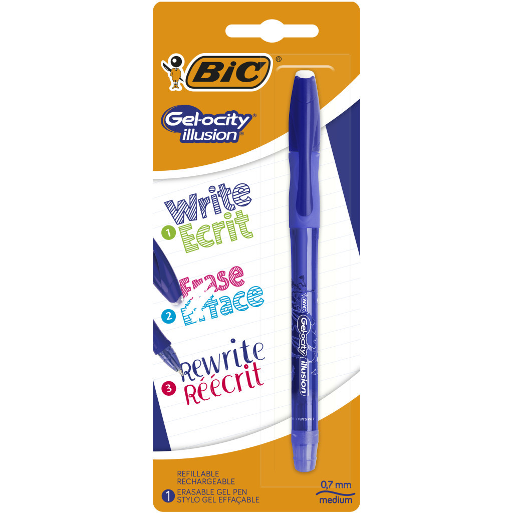 Ручка гелева Bic пиши -стирай Gel-Ocity illusion, синя (bc504895) Ручка гелева Bic пиши -стирай Gel-Ocity illusion, синя (bc504895)