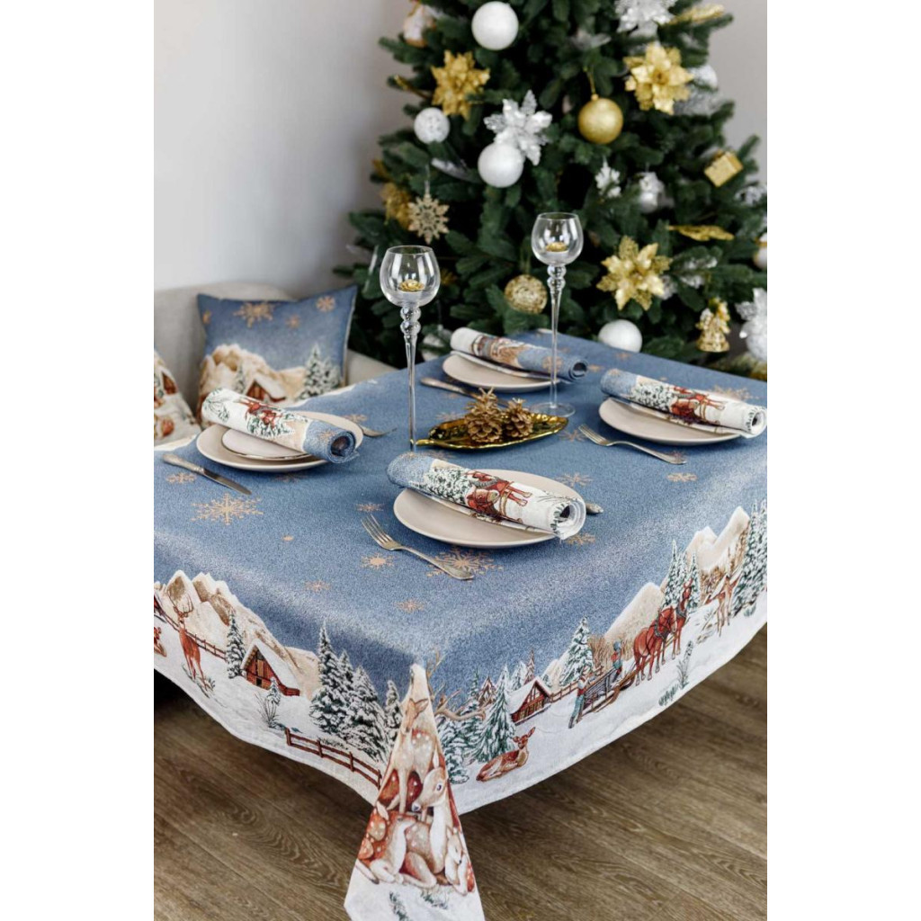 Скатертина Прованс гобеленова Блакитне сяйво 135х240см (4823093450233) Скатертина Прованс гобеленова Блакитне сяйво 135х240см (4823093450233)