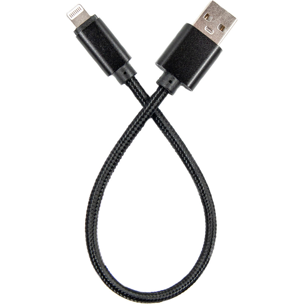 Дата кабель USB 2.0 AM to Lightning 0.2m black Dengos (NTK-L-SHRT-BLACK)