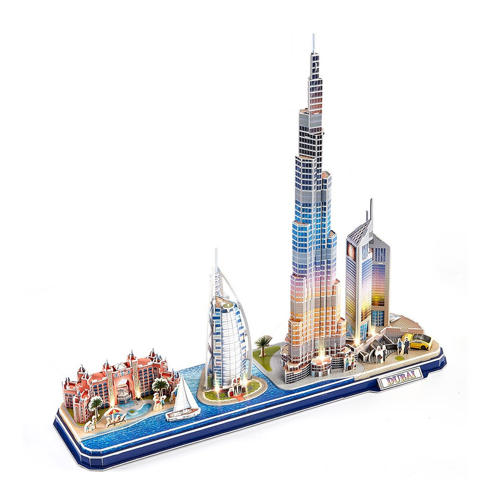 Пазл Cubic Fun Тривимірна головоломка-конструктор City Line з Led-підсвіткою Дубай (L523h) Пазл Cubic Fun Тривимірна головоломка-конструктор City Line з Led-підсвіткою Дубай (L523h)