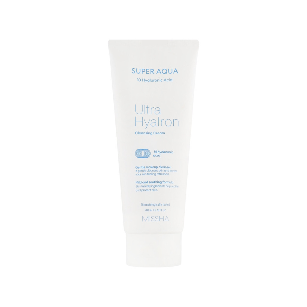Крем для вмивання Missha Super Aqua Ultra Hyalron Cleansing Cream З гіалуроновою кислотою 200 мл (8809643507233)