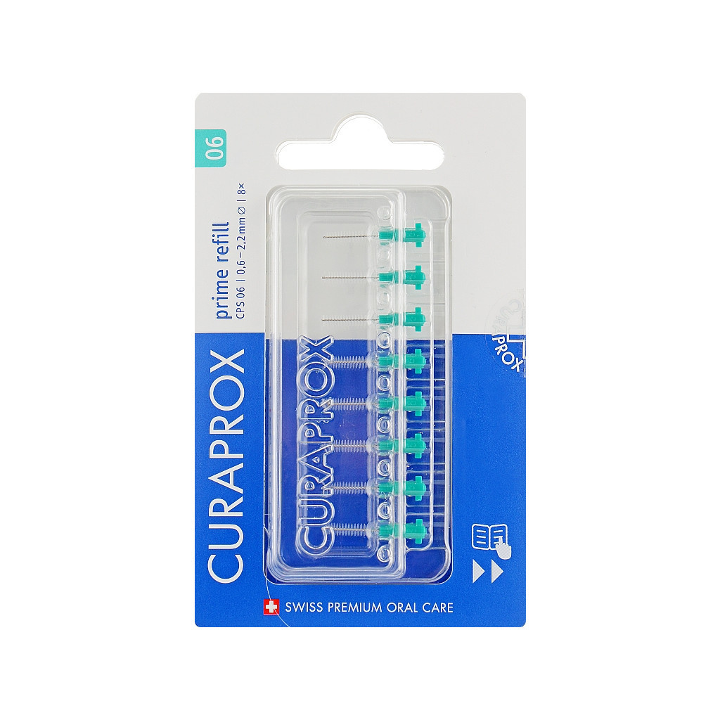 Щітки для міжзубних проміжків Curaprox Prime Refill CPS 06 D 0.6 - 2.2 мм Без тримача 8 шт. (7612412426519)