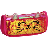 Cool For School pencil case 2 compartments with sequins Red-pink (CF6706-rose)