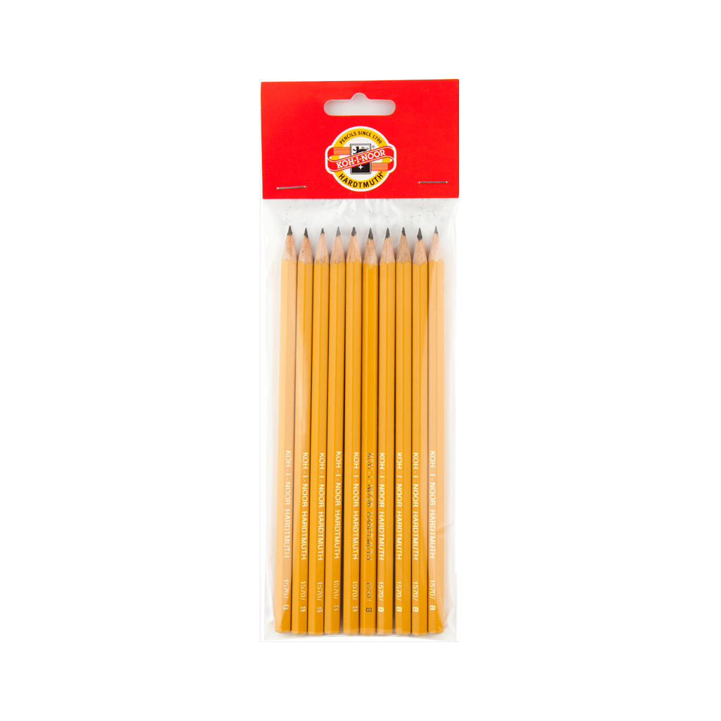 Олівець графітний Koh-i-Noor B (полібег 10 шт) (1570.B/10P)