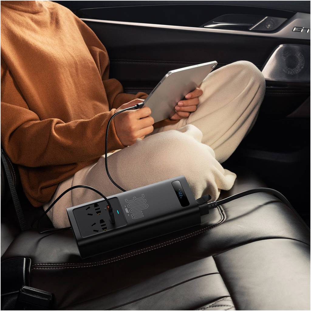 Автомобільний інвертор 12V/220V 300W IGBT Baseus In-car Inverter Baseus (CGNB010101)